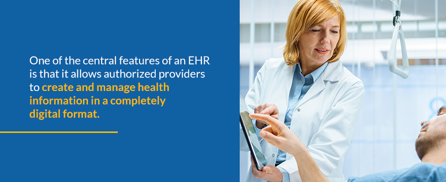 central features of an EHR